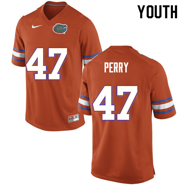 Youth #47 Austin Perry Florida Gators College Football Jerseys Sale-Orange - Click Image to Close